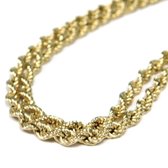Real 10K Gold Rope Chain Necklace Long 30 inch, 3 mm – 12.6 grams, Stamped 10K - Picture 1 of 5